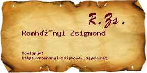 Romhányi Zsigmond névjegykártya
