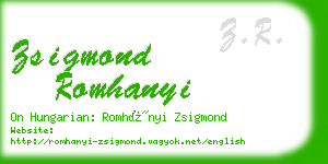 zsigmond romhanyi business card